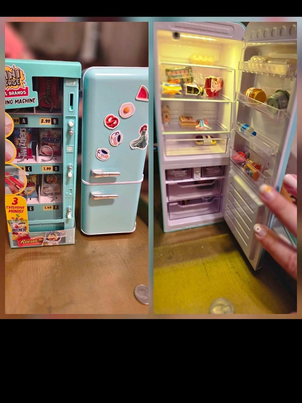 Mini Retro Refrigerator Organizer - Light Blue
